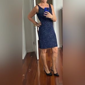 Kim and Co. Sparkling navy shift dress